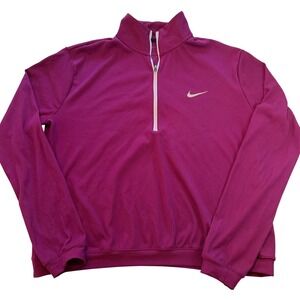 Nike Running Jacket Women XL Pullover Quarter Zip Dri Fit Purple Pink
